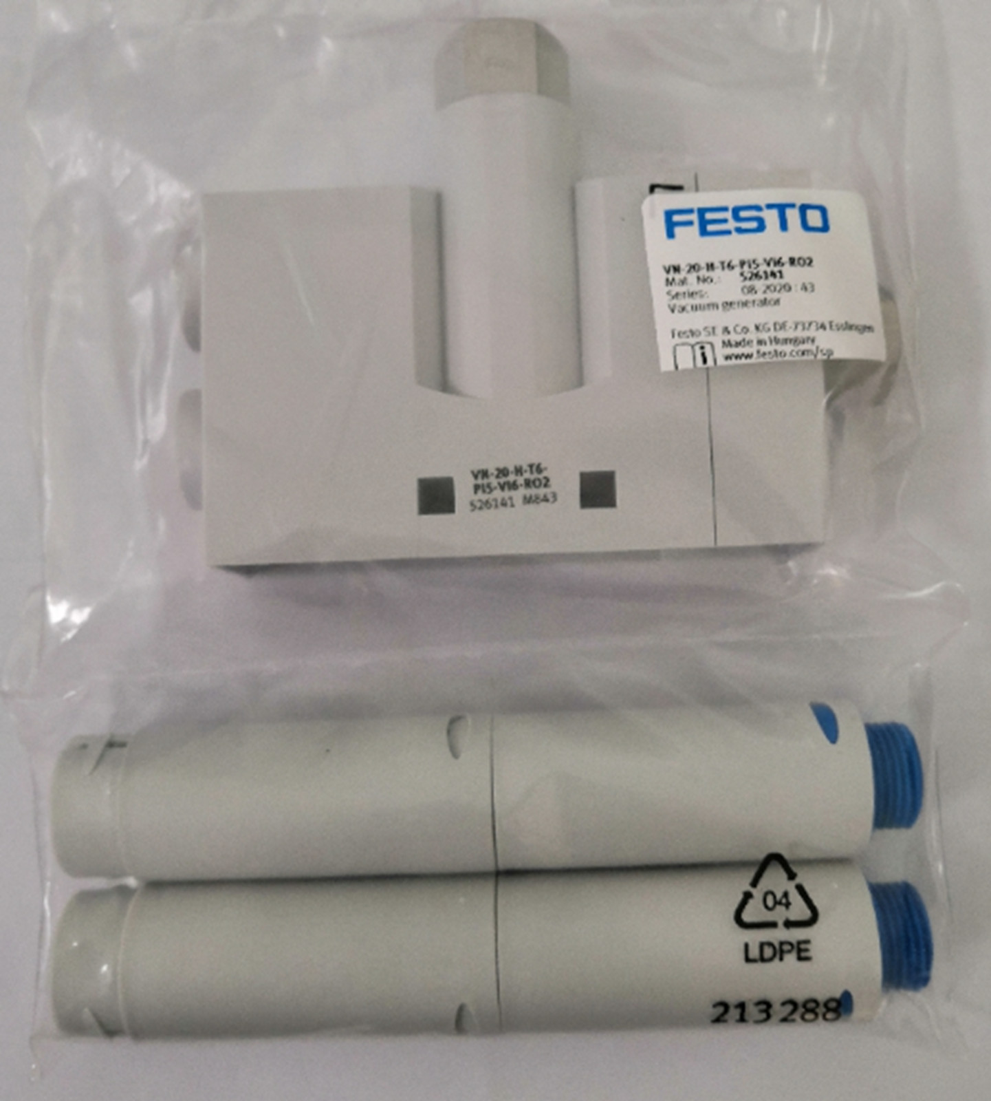 NEW FESTO VN-20-H-T6-PI5-VI6-RO2 526141 Vacuum Generator