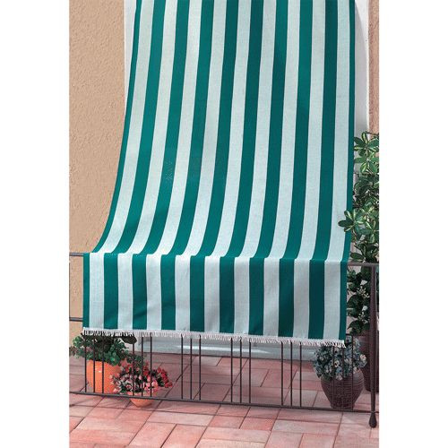 White/Green Overturn Sun Curtain 140x300cm Cotton Outdoor Garden