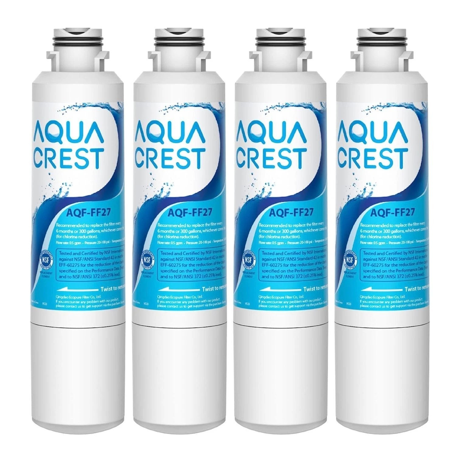 AQUA CREST FF27 Water Filter Compatible with Samsung® DA29-00020B (4 Pcs)