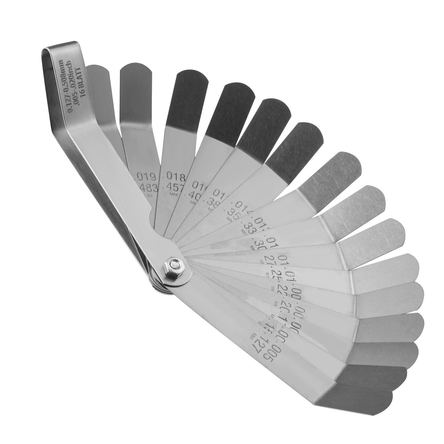 Stainless Steel 16x Blade Feeler Gauge Valve Offset Feeler Gauge Measuring Tool