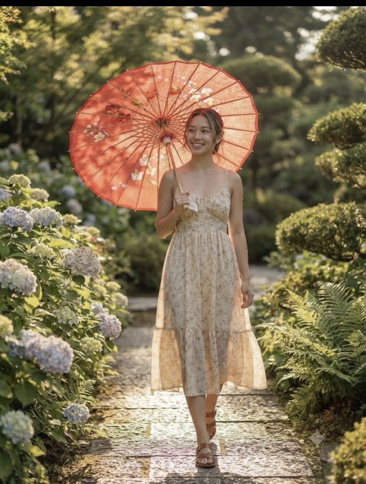 Beautiful Hand Painted Chinese Bamboo Parasol/Umbrella