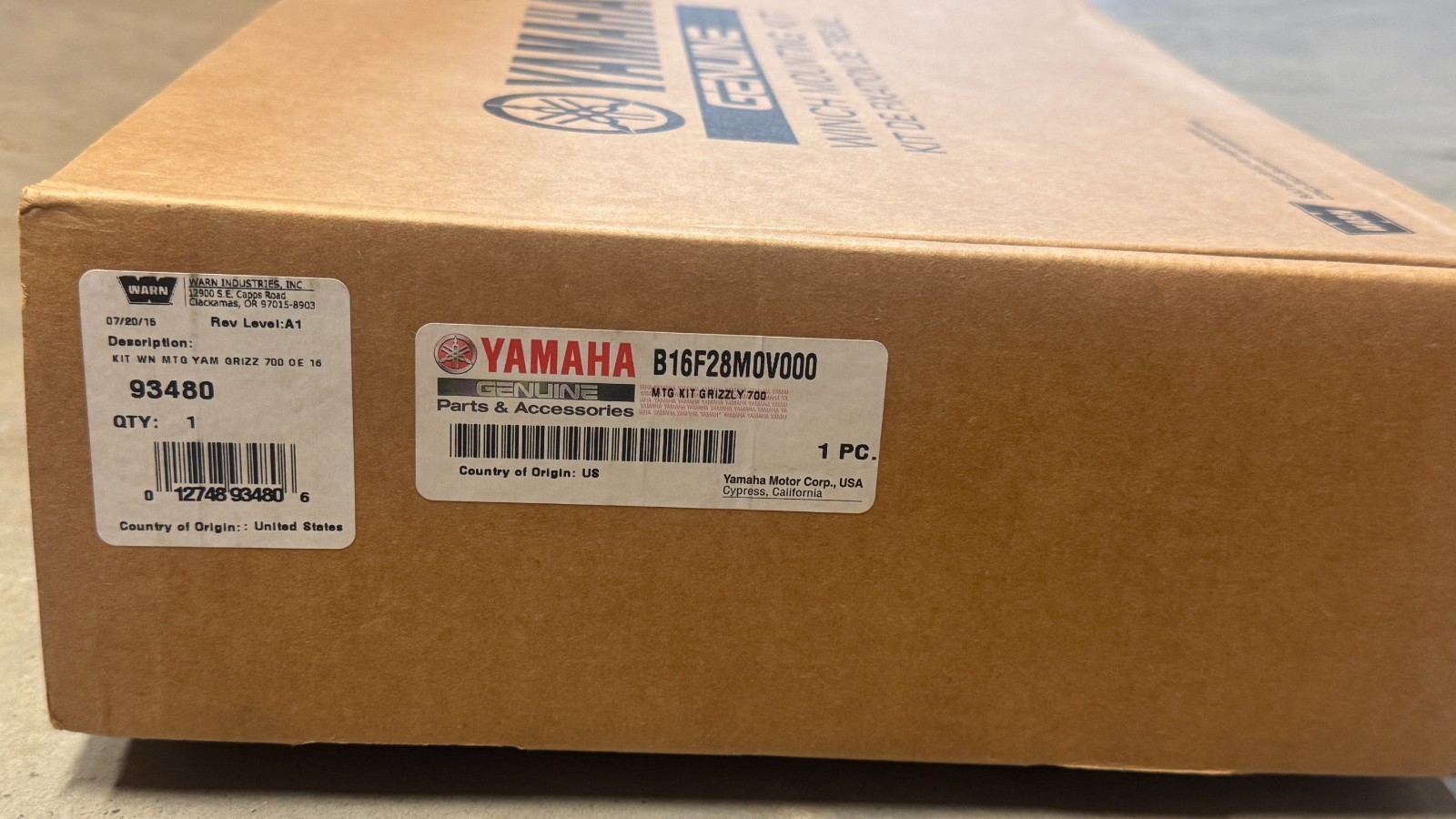 Yamaha, B16F28M0V000, 93480 Winch Mounting Kit WARN