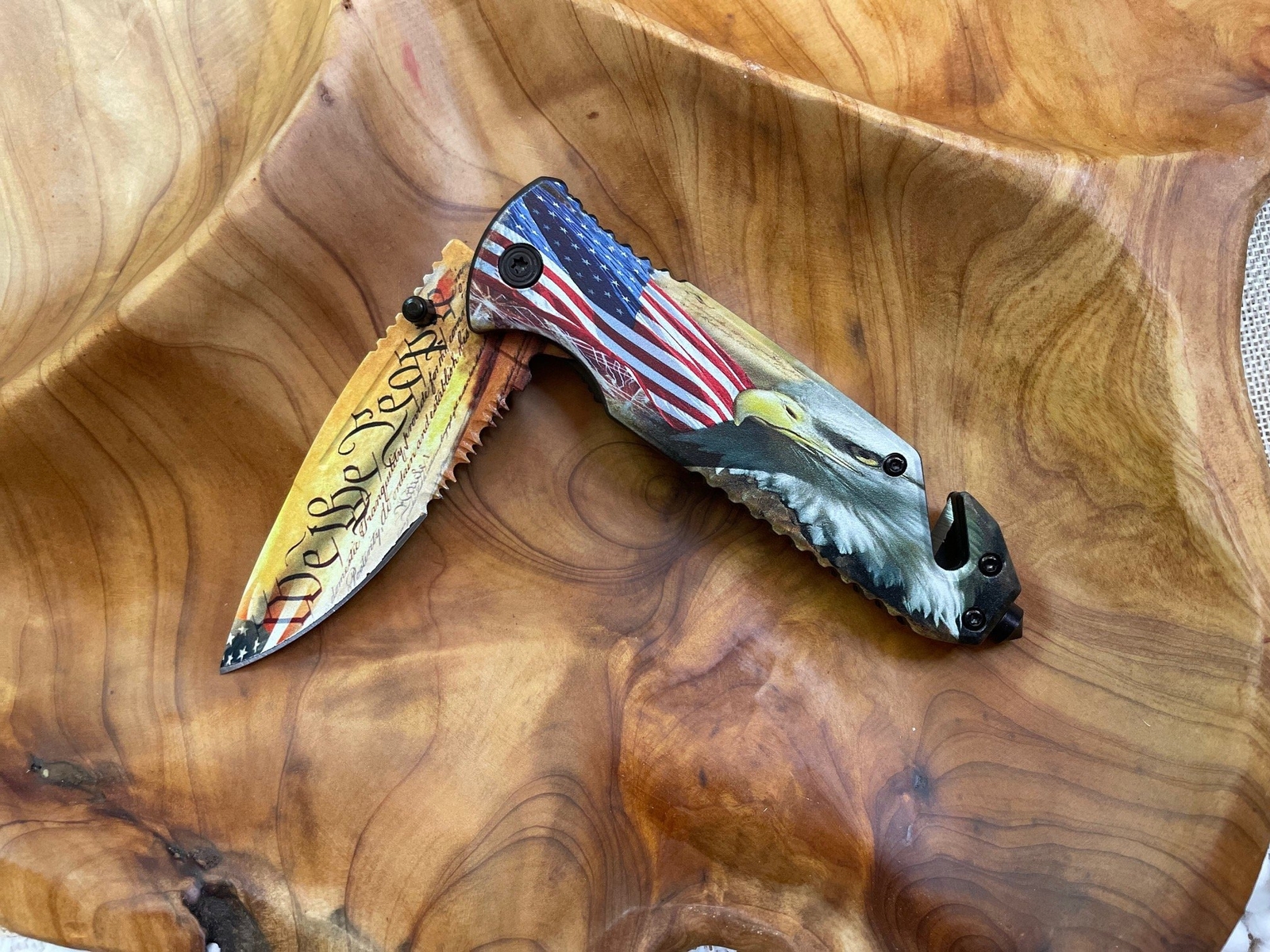 We the People American Eagle Flag Patriotic Pocket Knife