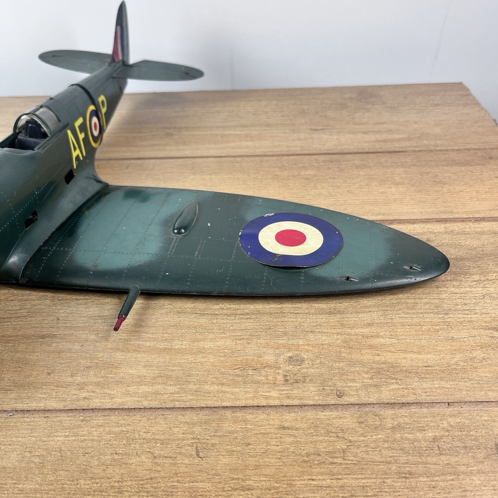 Vintage Cox Thimble Drome Spitfire #7800 RAF Gas Engine Model Tether Airplane