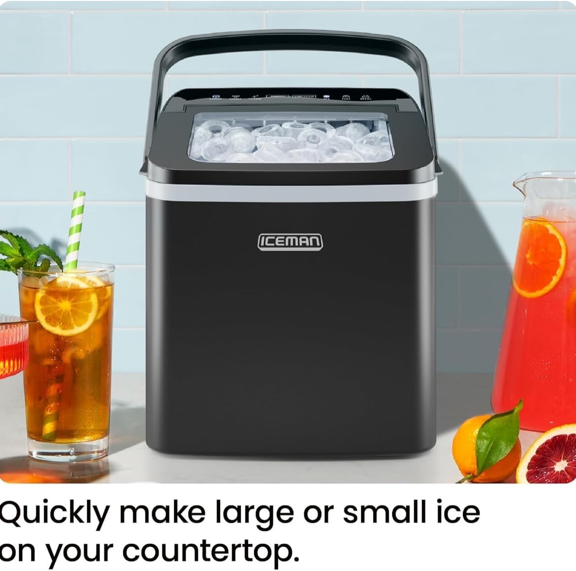 ICEMAN Dual-Size Ice Maker Countertop - Portable Ice Machine