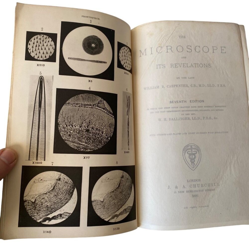 The Microscope And Its Revelations 7th Ed Carpenter Edited By Dallinger 1891