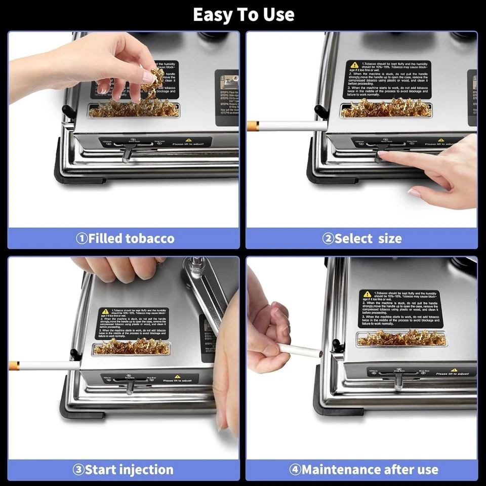 New Version Cigarette Rolling Machine, Portable Manual Cigarette Injector Fits R