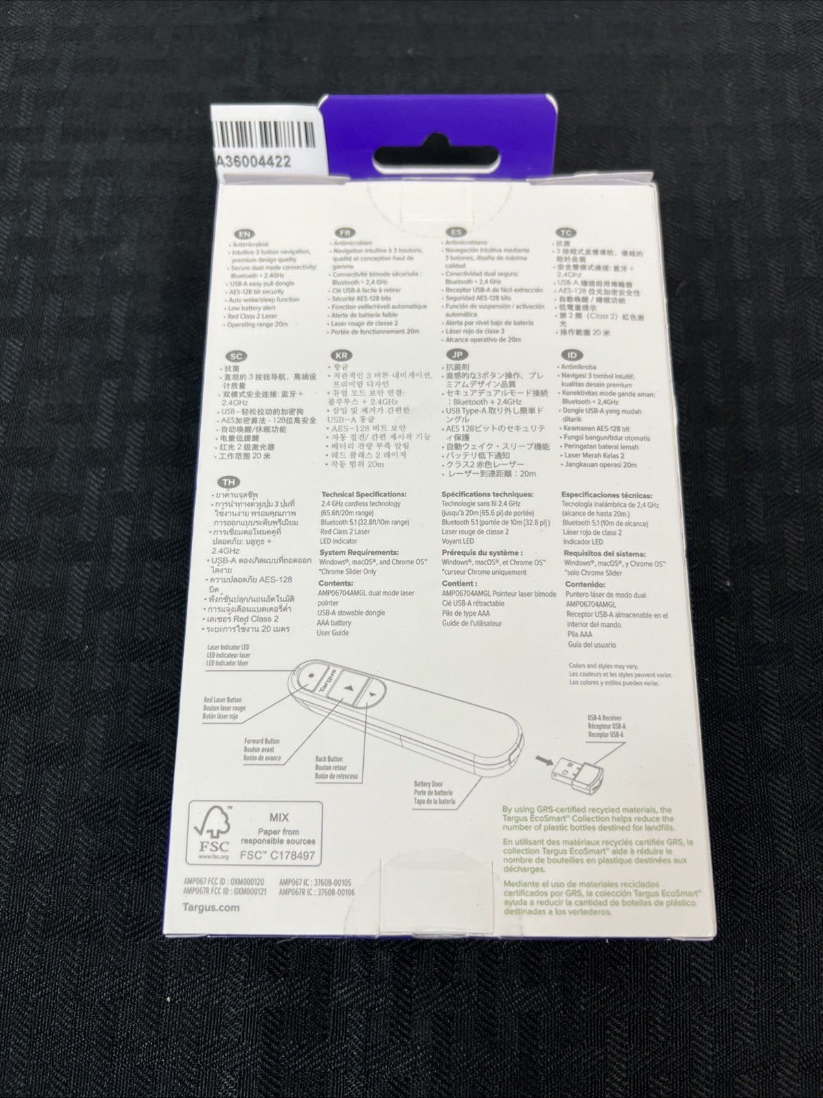 Targus Control Plus Dual Mode Antimicrobial - Eco/Smart Laser Presenter