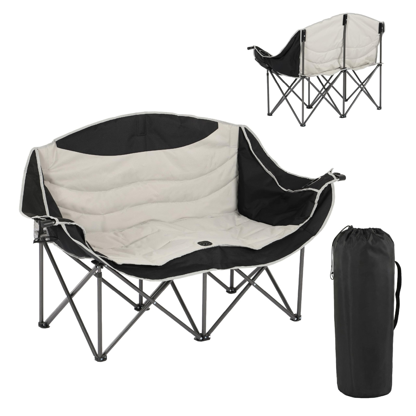 Double Camping Chairs, Oversized Folding Camping Loveseat, Double Camp Couch ...
