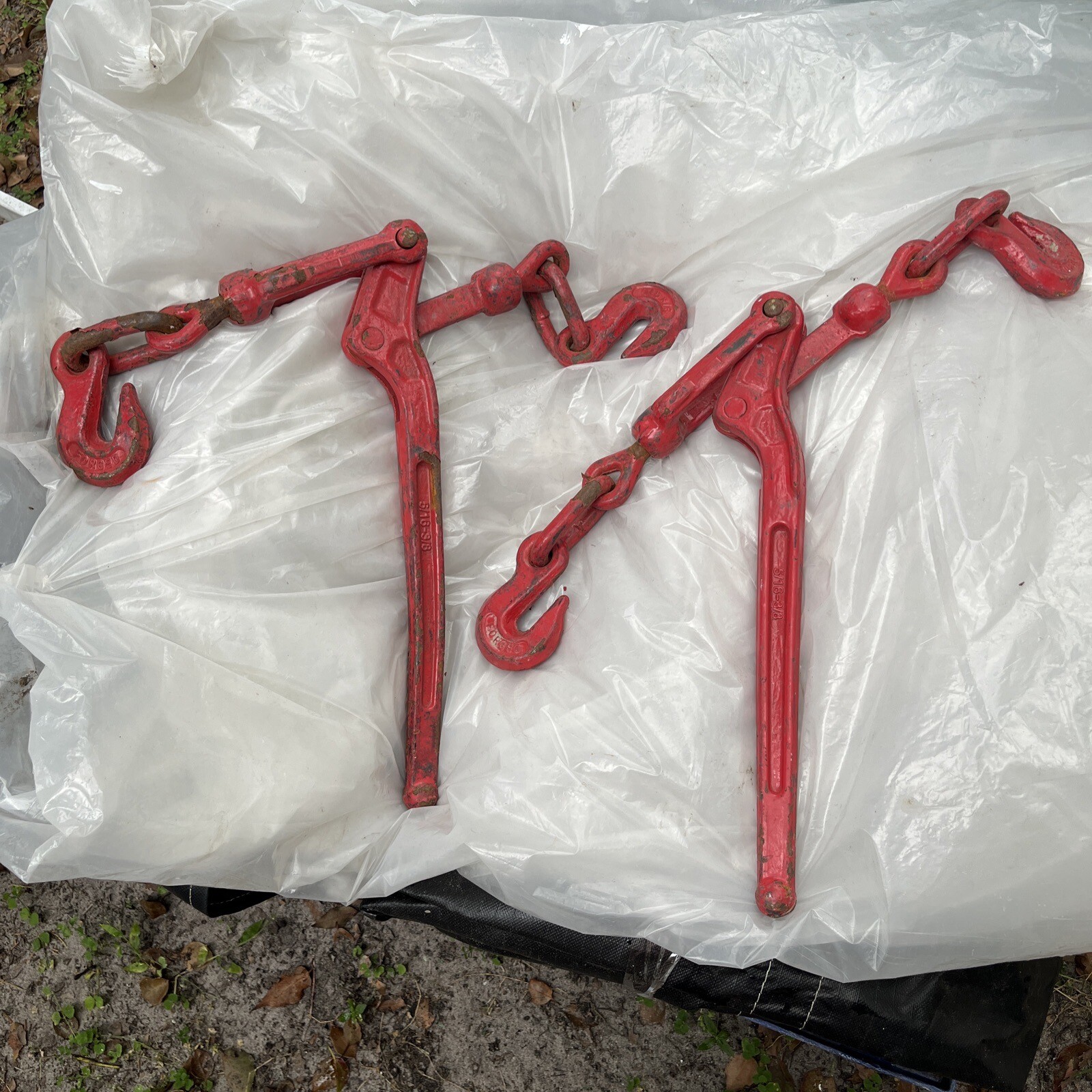 2 Pack Ratchet Load Binder 3/8"-1/2" Chain Truck Trailer Tie Down 9215 LBS,