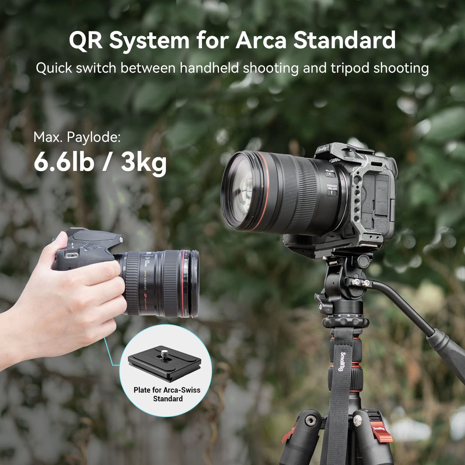 SmallRig CH3 Camera fluid Video Head with Detachable Handle, Max payload 3kg
