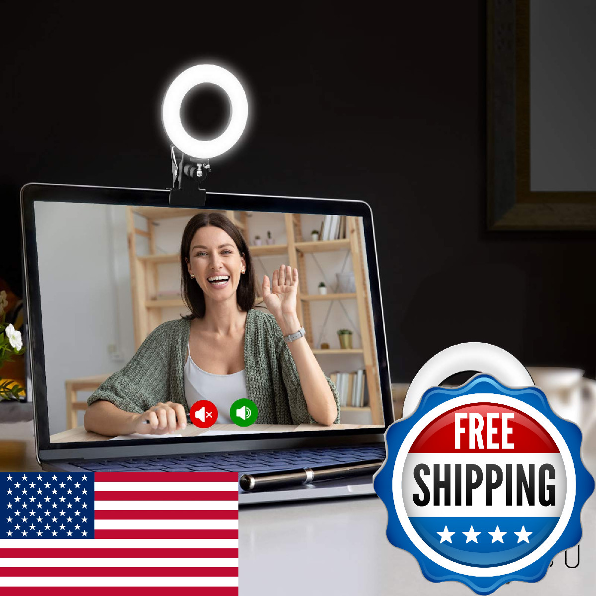 Cyezcor Video Conference Lighting Kit Ring Light For Monitor Clip Onfor Remote