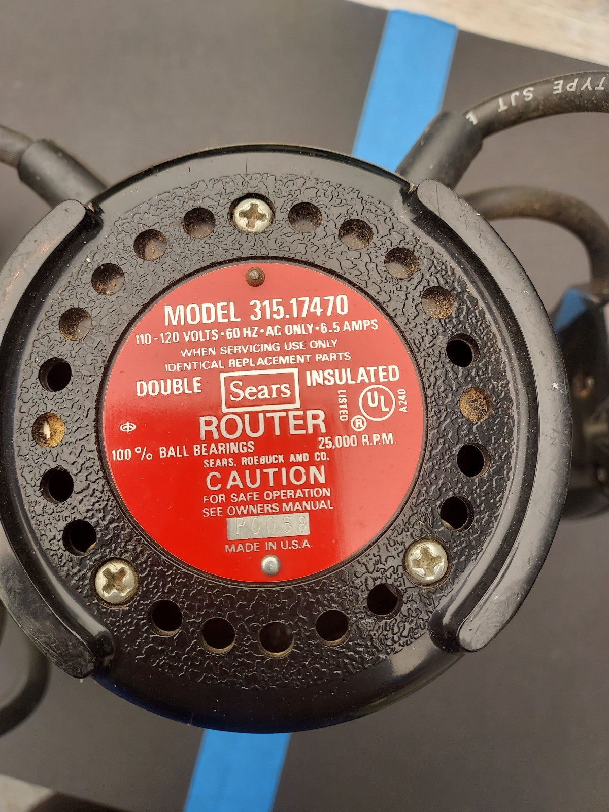 SEARS 1HP ROUTER MODEL 315.17470