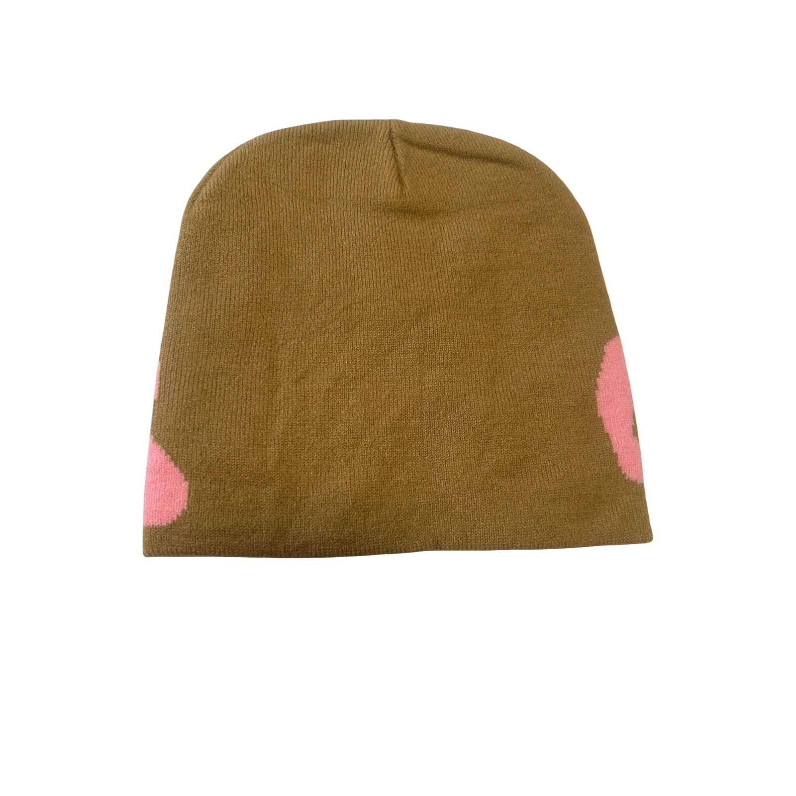 Mea Culpa Beanie Pink Brown Knit Graphic Streetwear Hat One Size New
