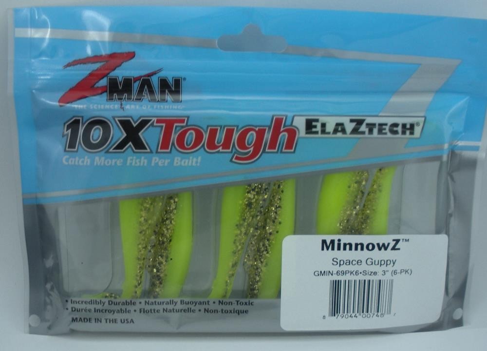 Zman GMIN-69PK6 ElaZtech Minnowz 3" 8CT Space Guppy