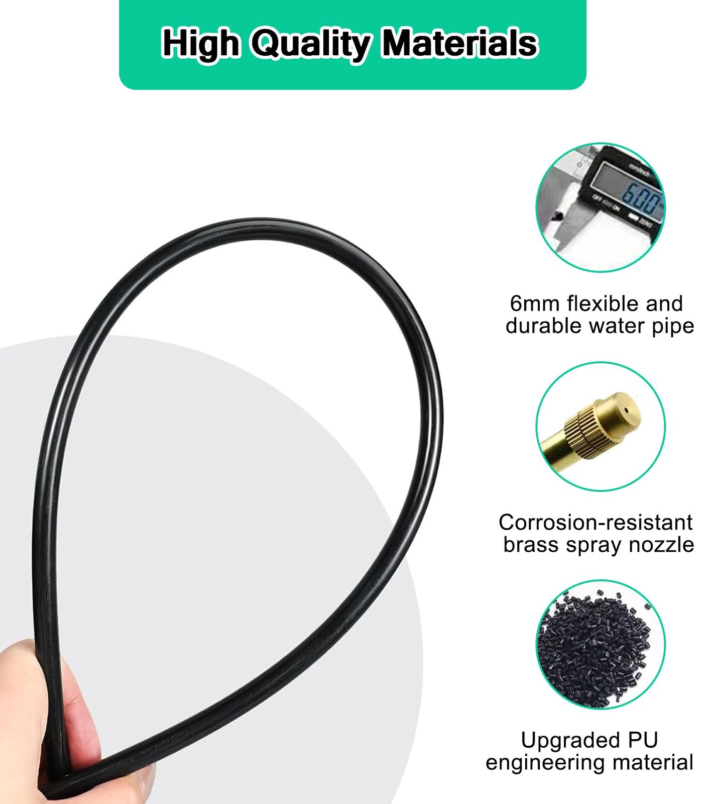 360° Adjustable Drip Irrigation System for Garden, 49FT Greenhouse