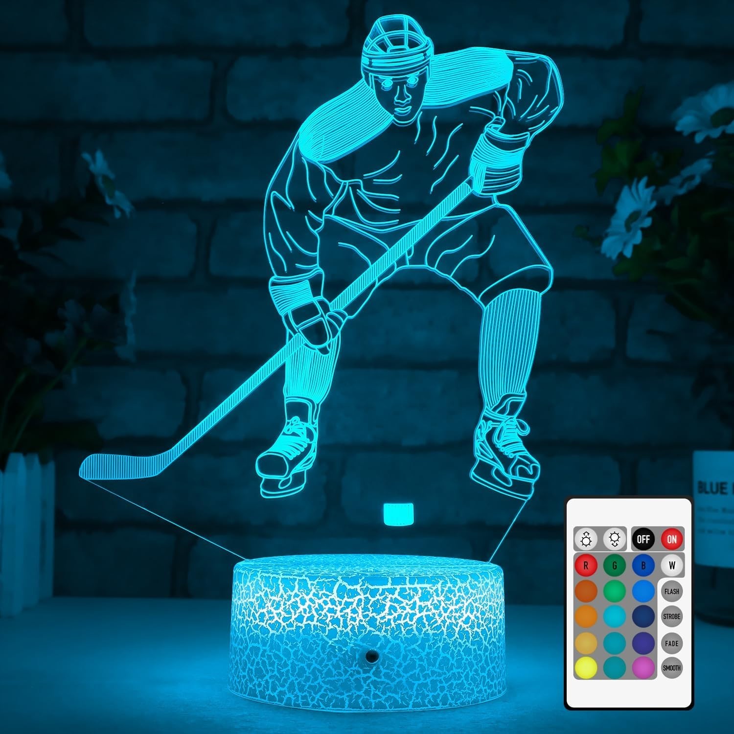 FlyonSea Kids Ice Hockey Gifts,Ice Hockey Toys 16 Color Changing Kids Night