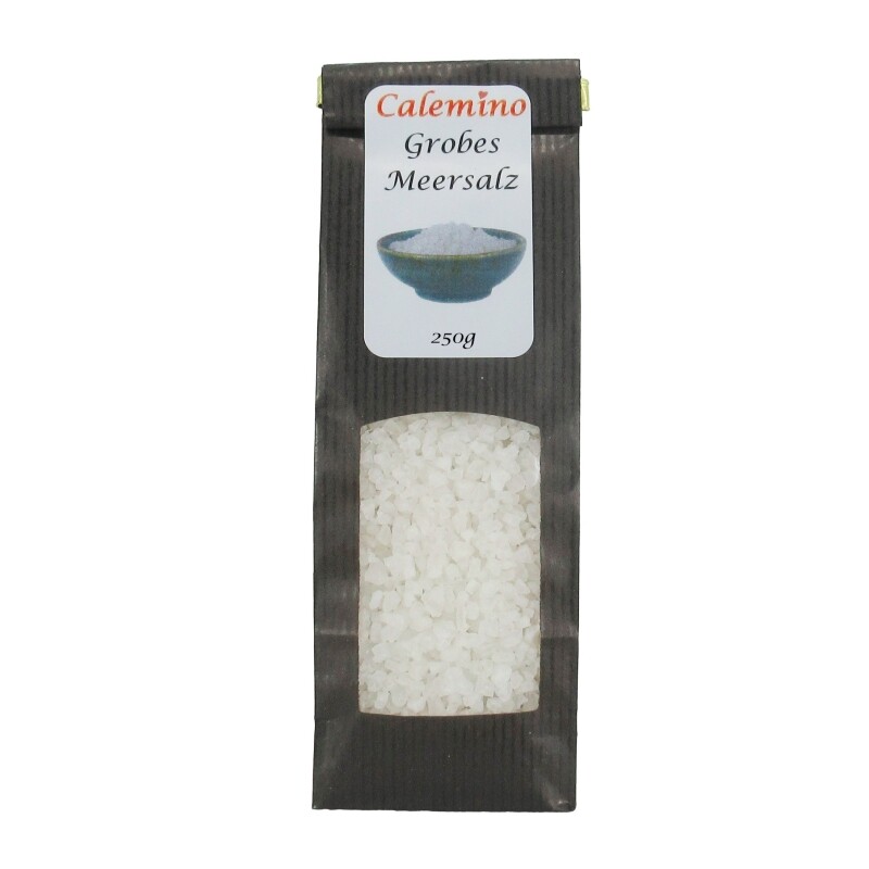 Calemino Italian very coarse sea salt 250g for salt crusts or for the salt mill