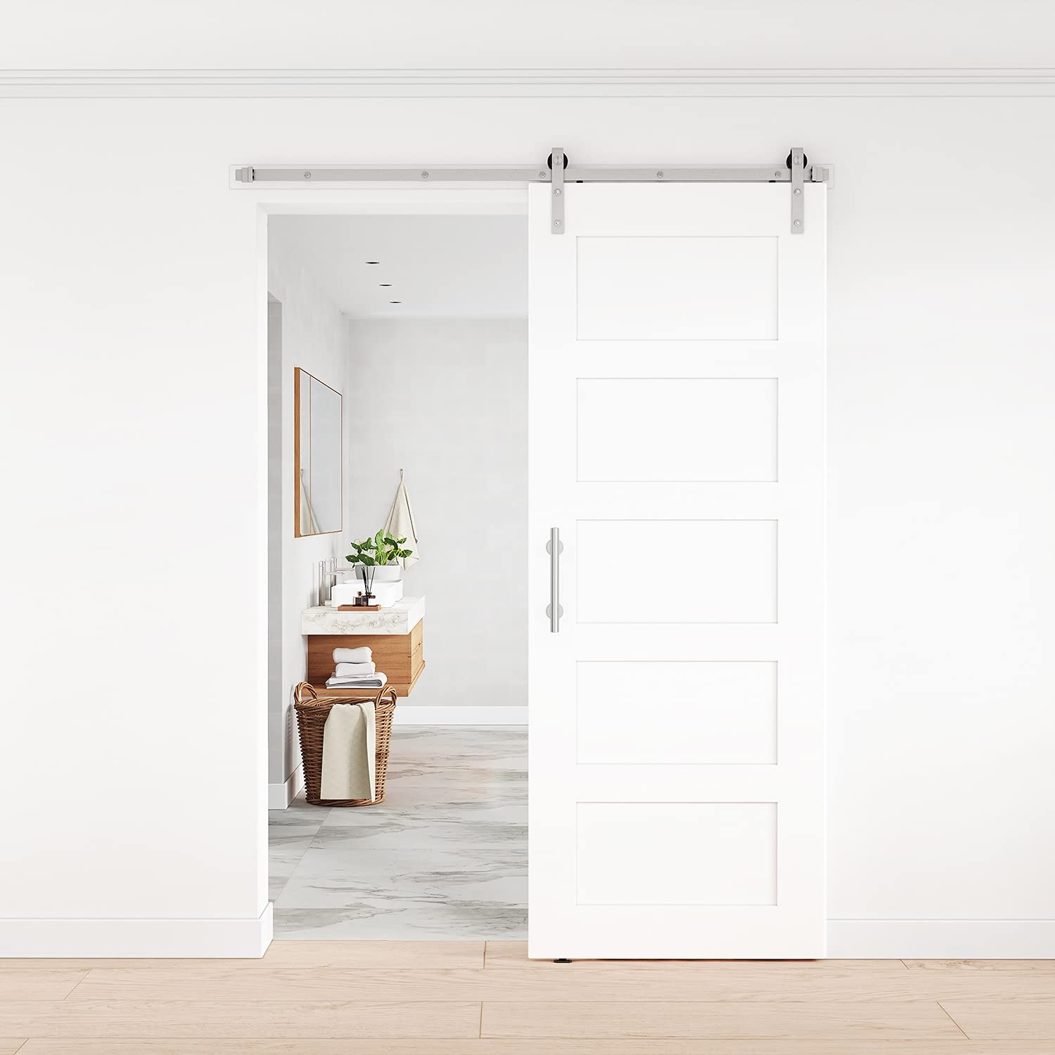 1 Pack12 Sliding Barn Door Handles Hardware with Flush Finger Pull Double-Sid...