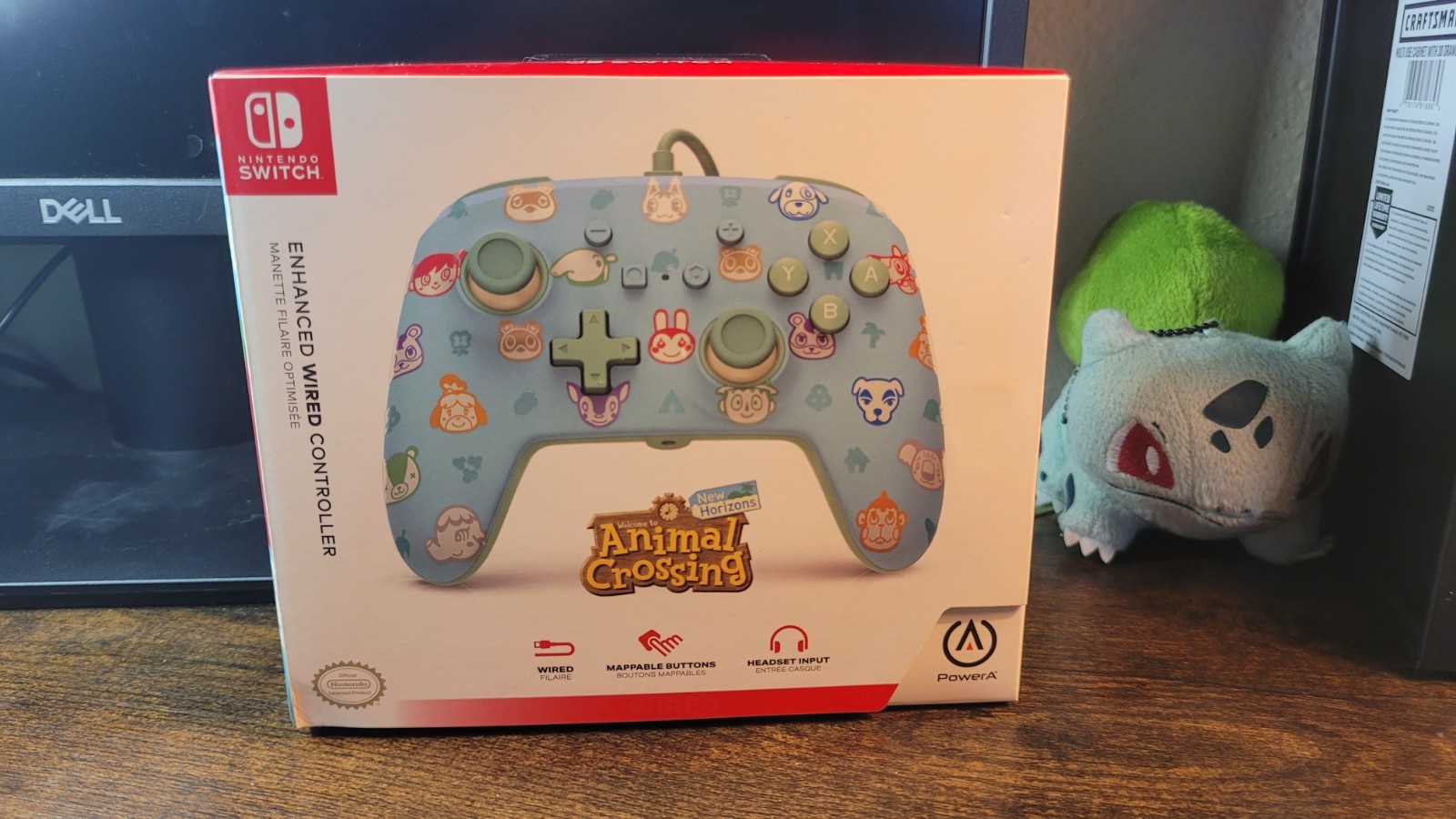Animal Crossing Wired Controller Switch + Blathers Lottie Amiibo Bundle New Seal