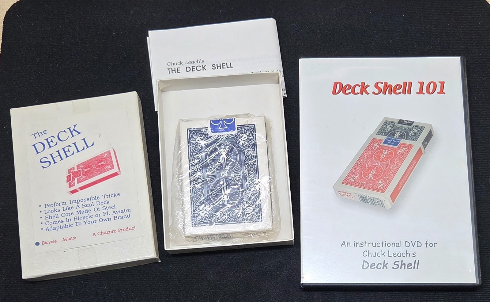 CHUCK LEACH'S "THE DECK SHELL" w/DECK SHELL 101 DVD by CHAZPRO MAGIC TRICK!