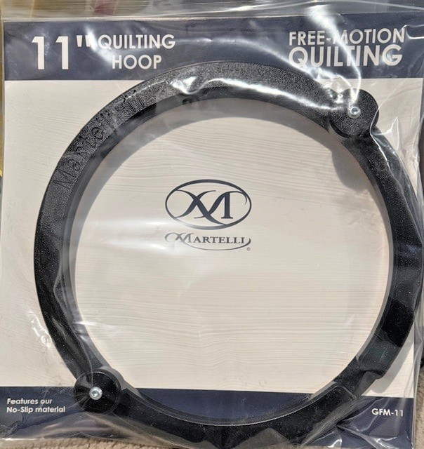 Martelli 11" Free Motion Quilting Hoop ~ Non-Slip Material with 2 Handles