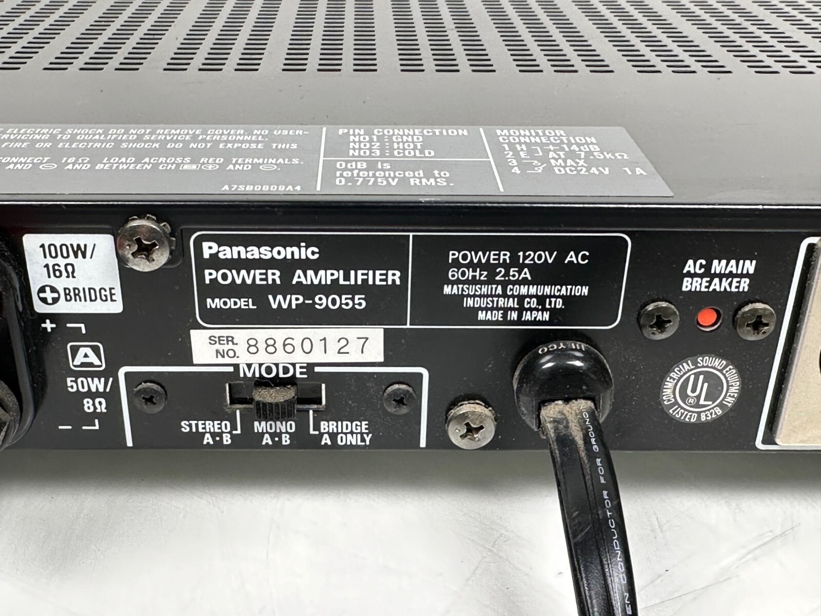 PANASONIC Ramsa WP-9055 2-Channel Power Amplifier