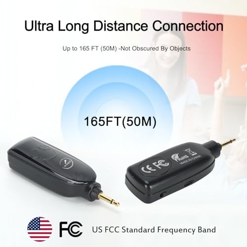 Wireless Headset Microphone 2.4G, Headworn & Handheld Mic, 165FT Range | Black