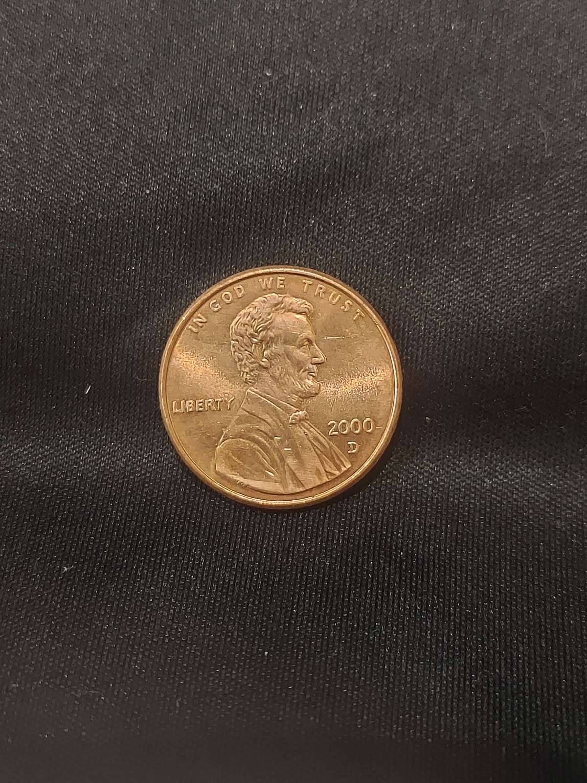 2000 D Lincoln Penny RD - Close AM, Off - Centered, Excellent Condition