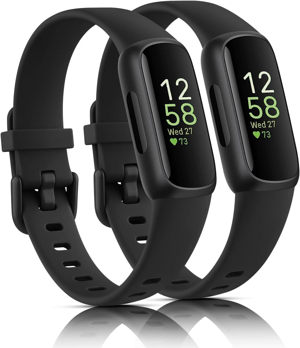 2-Pack Bands for Fitbit Inspire 3 Bands for Women Men, Classic Soft Replacement