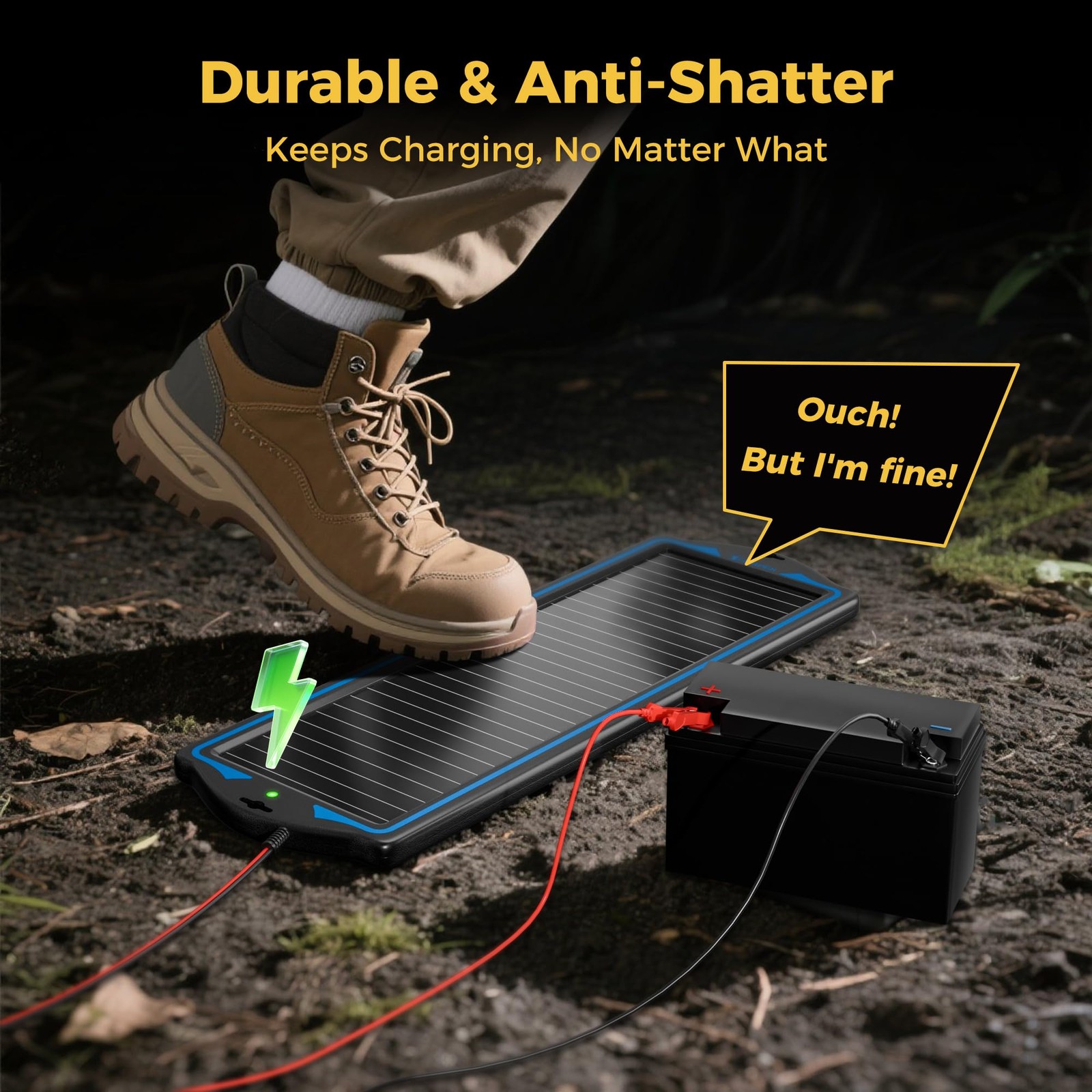 12V Solar Battery Charge: Waterproof Portable Solar Panel Kit - Battery Maintain