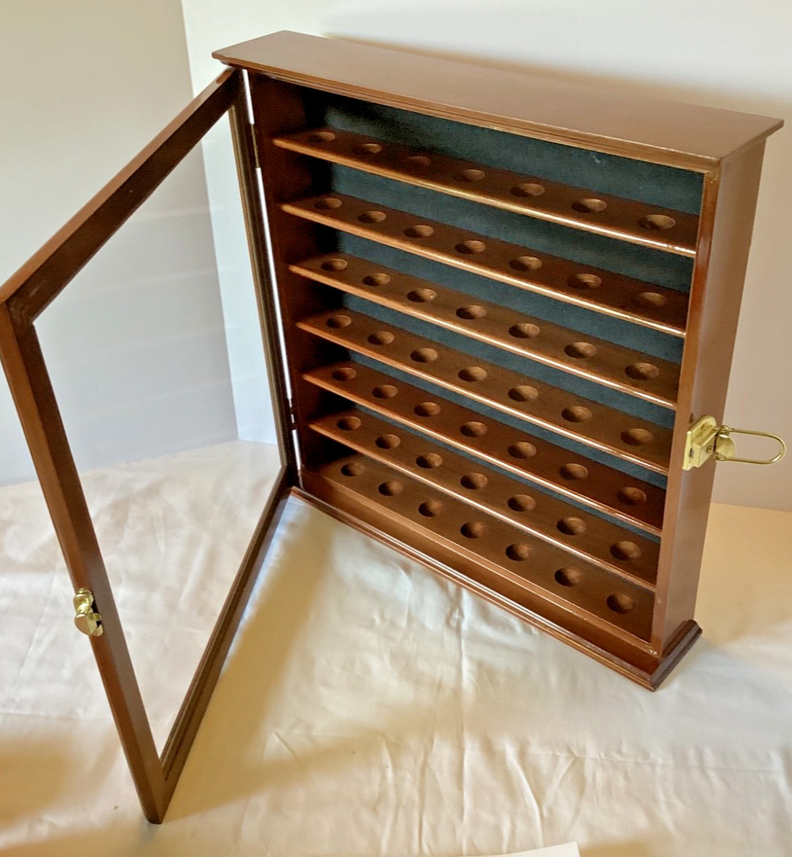 49 Golf Ball Display Case Cabinet Wall Rack Holder Solid Wood Frame