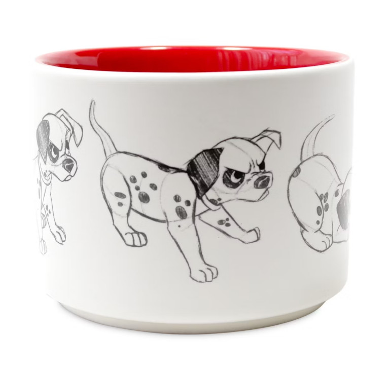 Disney Store Sketch Stackable Animation Mug Patch by 101 Dalmatians Red - New