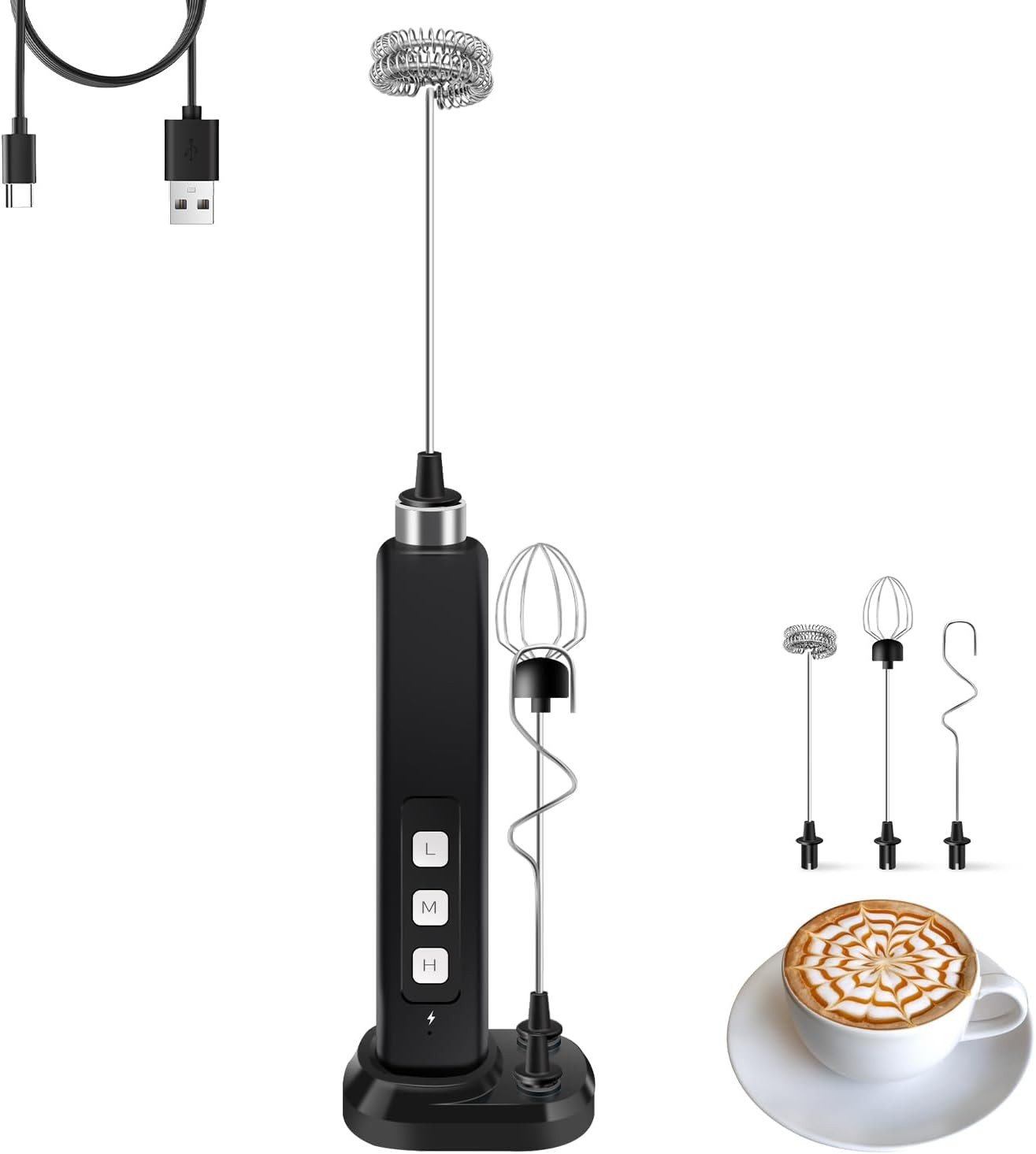 Rechargeable Electric Egg Beater Mixer 3 Speed Adjustable