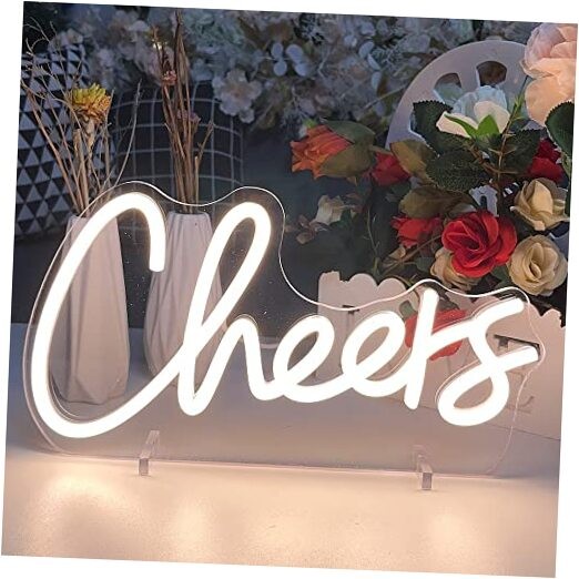 Cheers Table Number Neon Sign Desk Lamp Night Light Wedding Letter LED D-Cheers