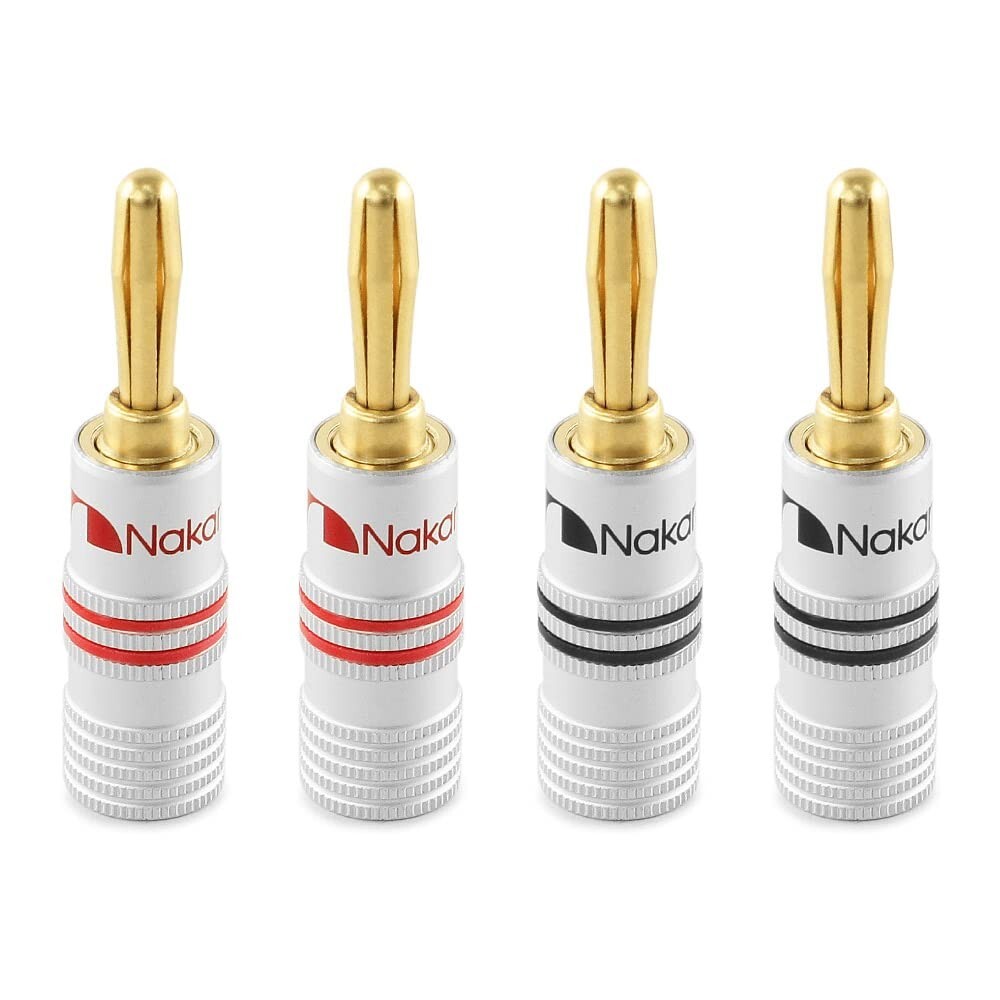 Nakamichi Excel Series 24k Gold Plated Banana Plug 12 AWG - 18 AWG Gauge Size 4m