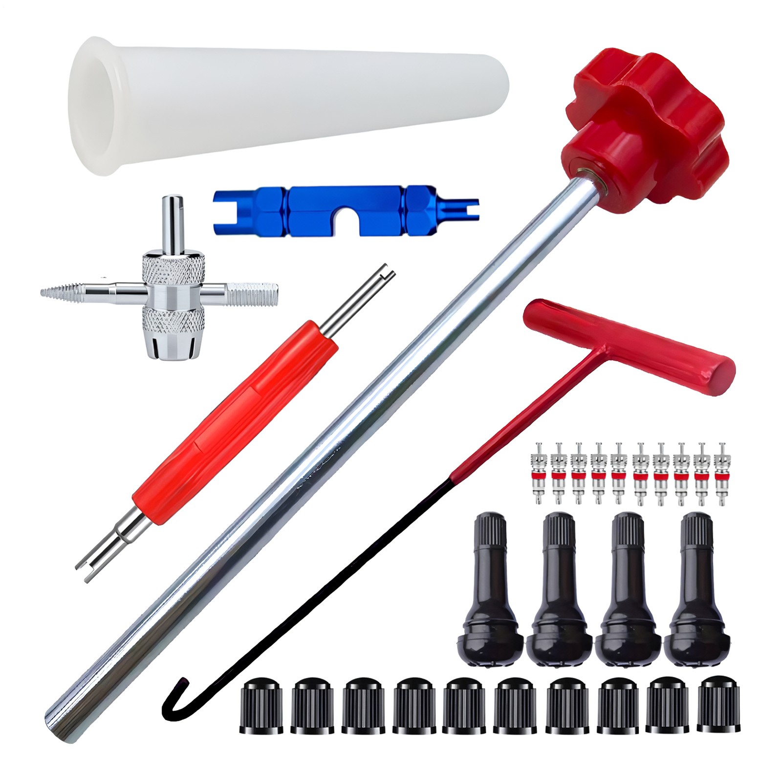 30Pcs Valve Stem Tool Kit Tire Installer Tool Valve Remover Tool Quick Change