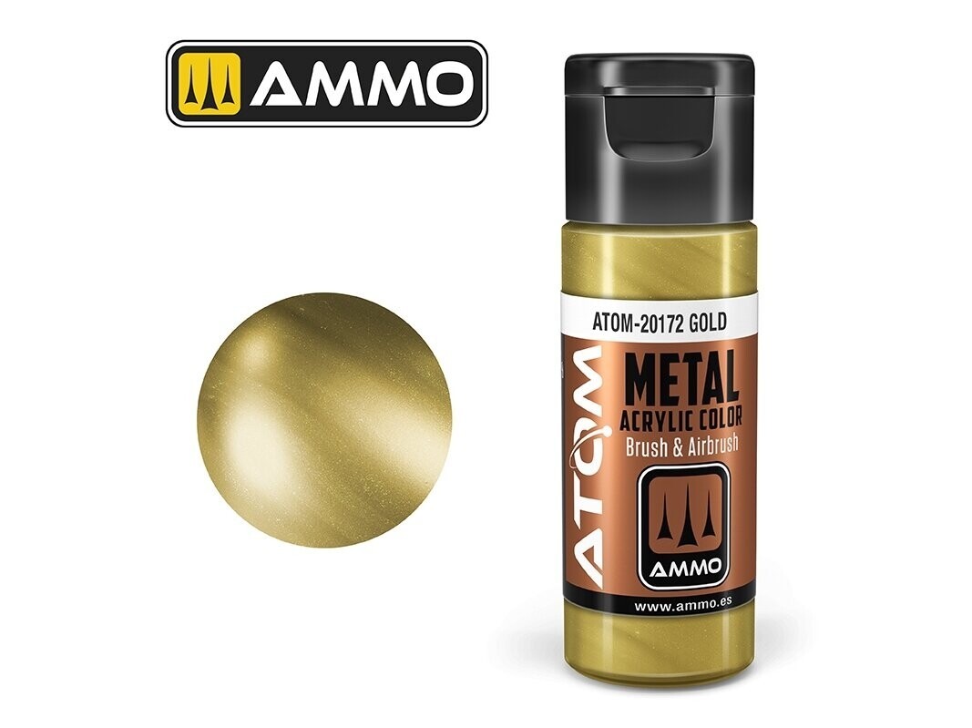 AMMO MIG - ATOM Acrylic paint METALLIC Gold, 20ml, 20172