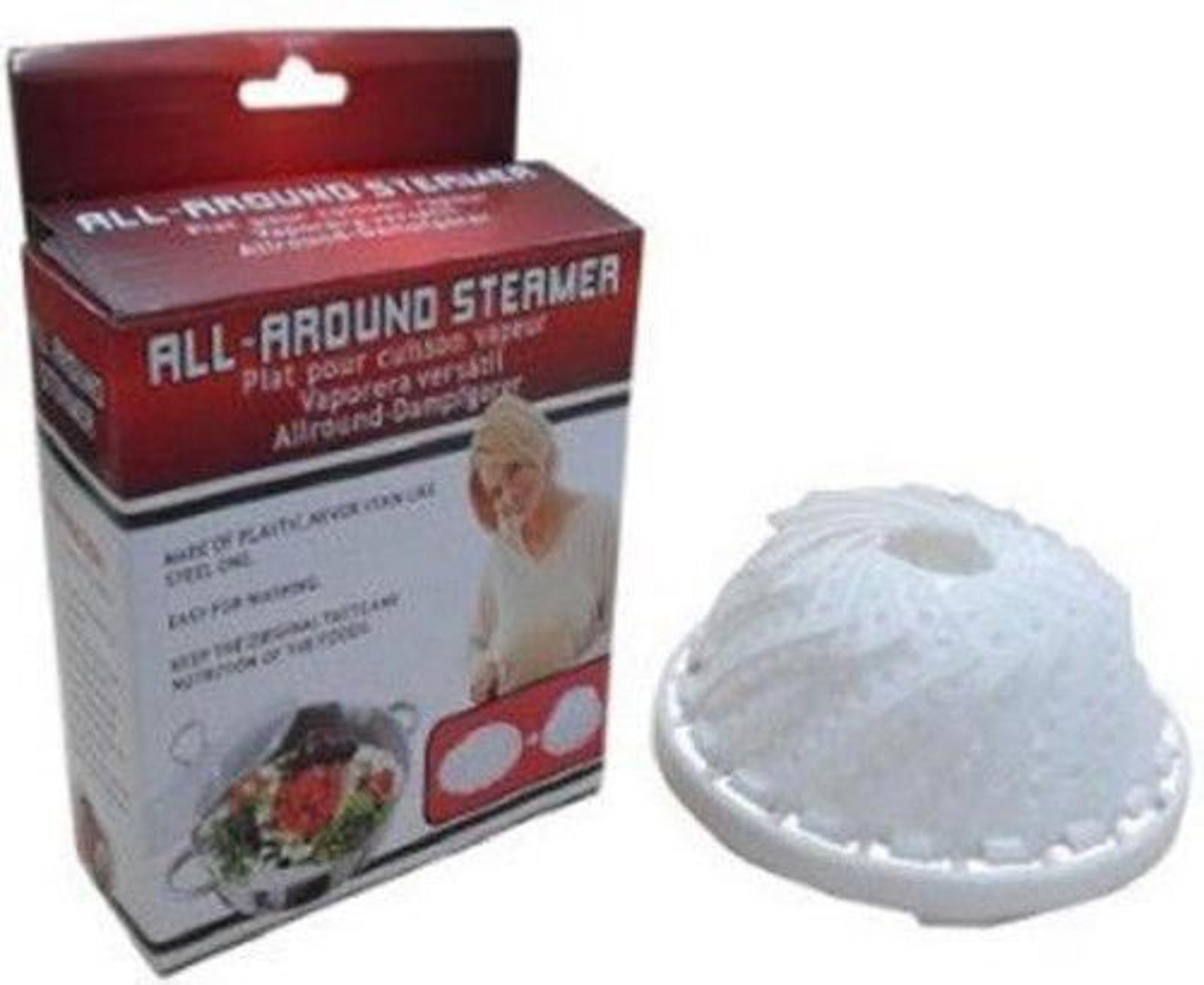 All-Around Microwaveable Plastic Food Steamer 9 1/2" Diameter - Vegitable Fish