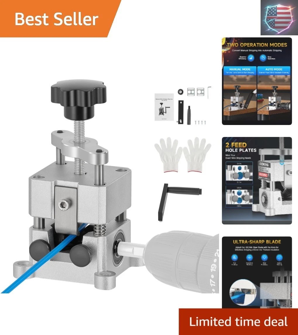 Wire Stripper Machine, 0.06"-1" Manual Wire Stripping Machine, Drill Compatib..,