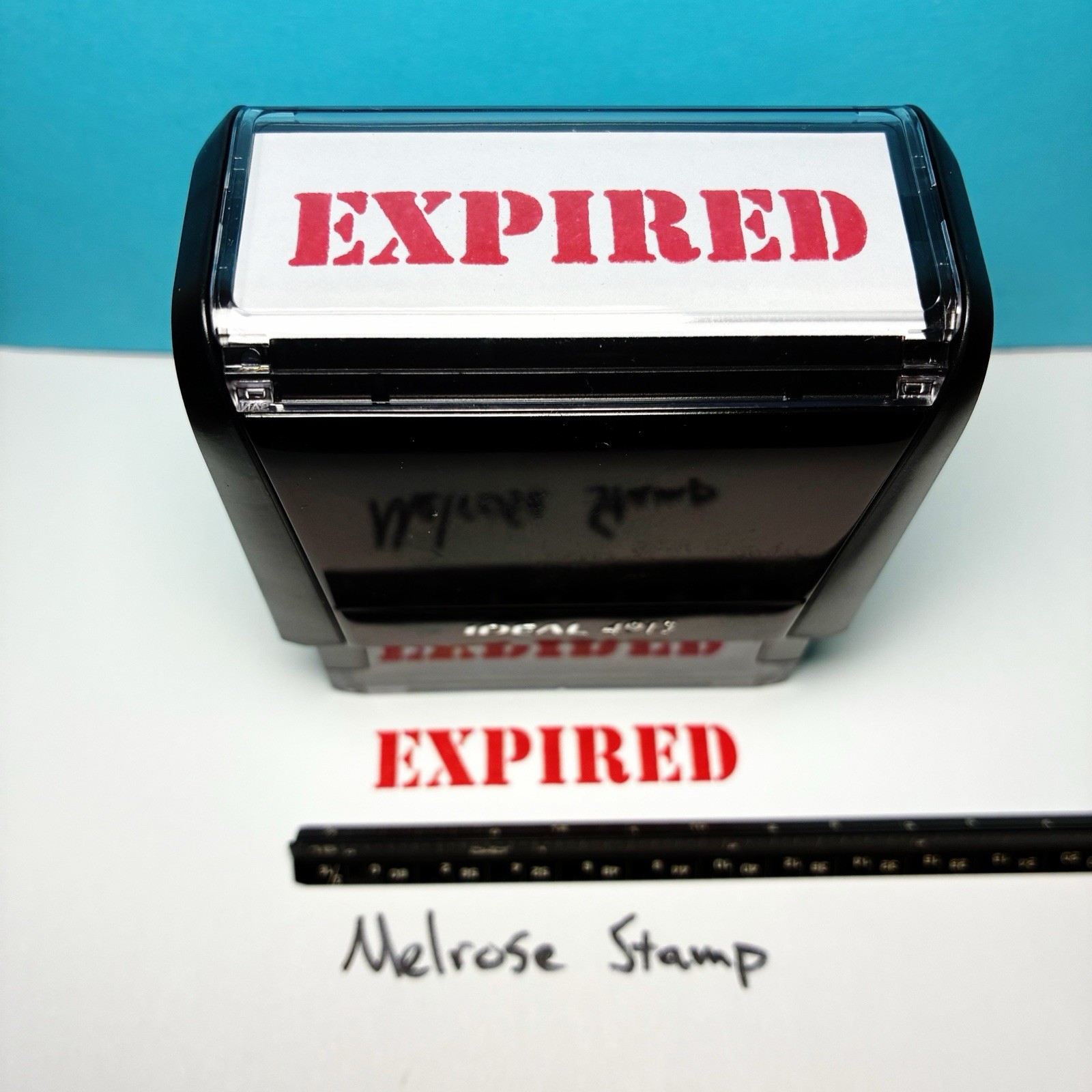 Expired Rubber Stamp Red Ink Self Inking Ideal 4913