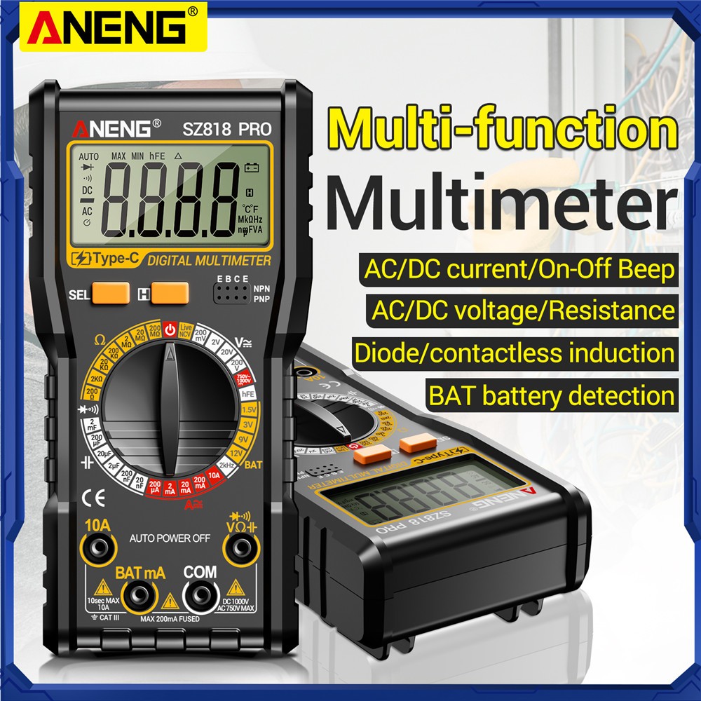 New Digital Multimeter Voltmeter AC DC Volt Meter Ohmmeter Auto Range Tester