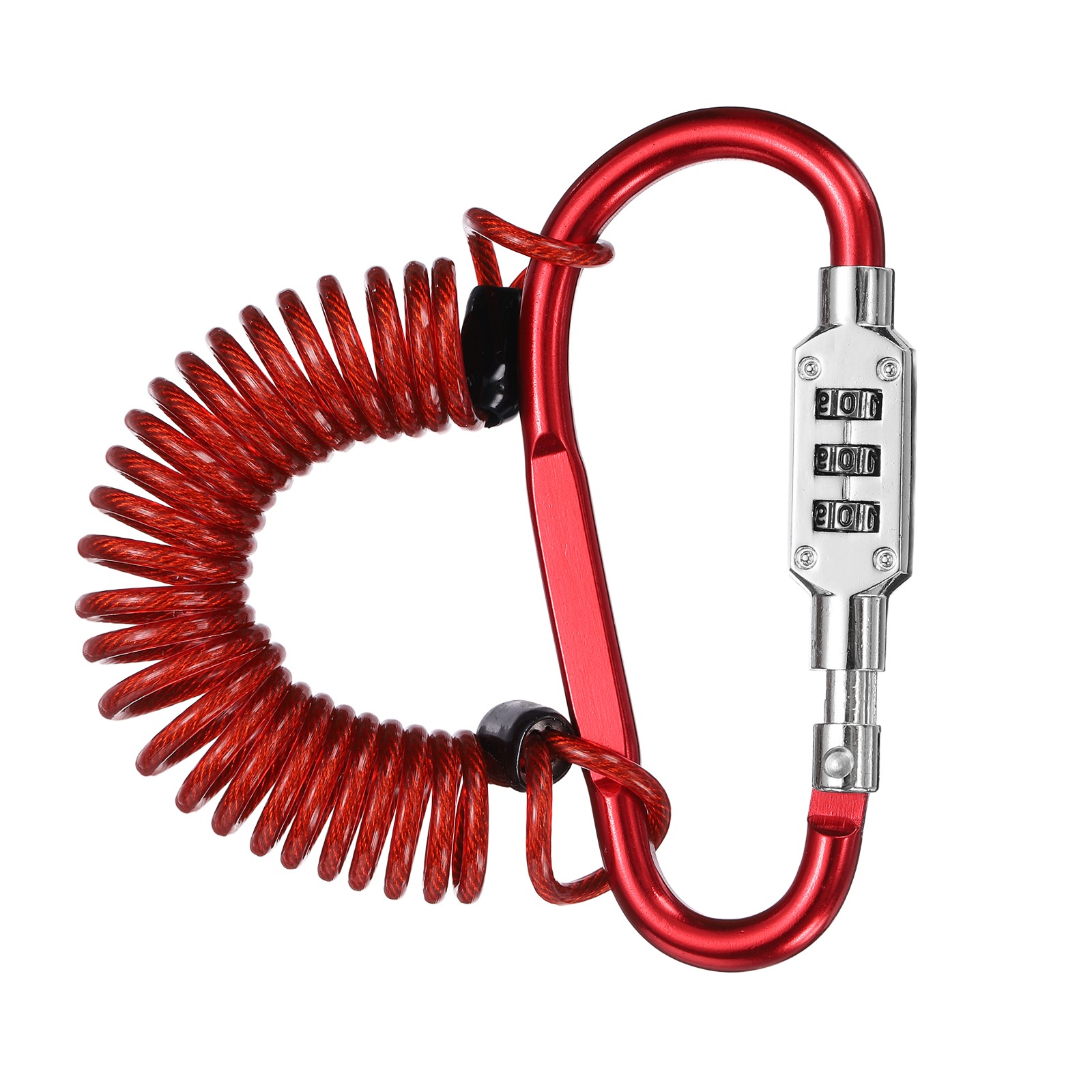 4.9Ft Security Cable Lock Steel Safety Cable with 3.8" Combination Lock Red