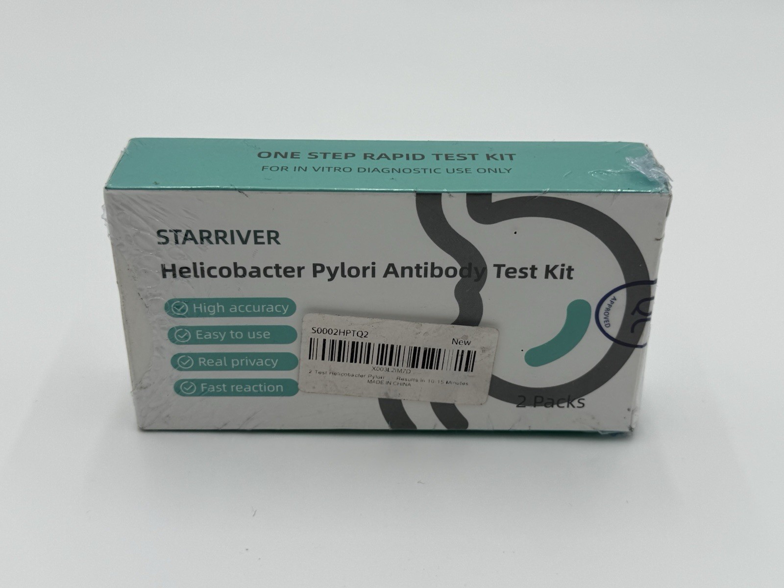 STARRIVER H Pylori Test Kit, Helicobacter Pylori Test Kits at Home - 2 Tests H.