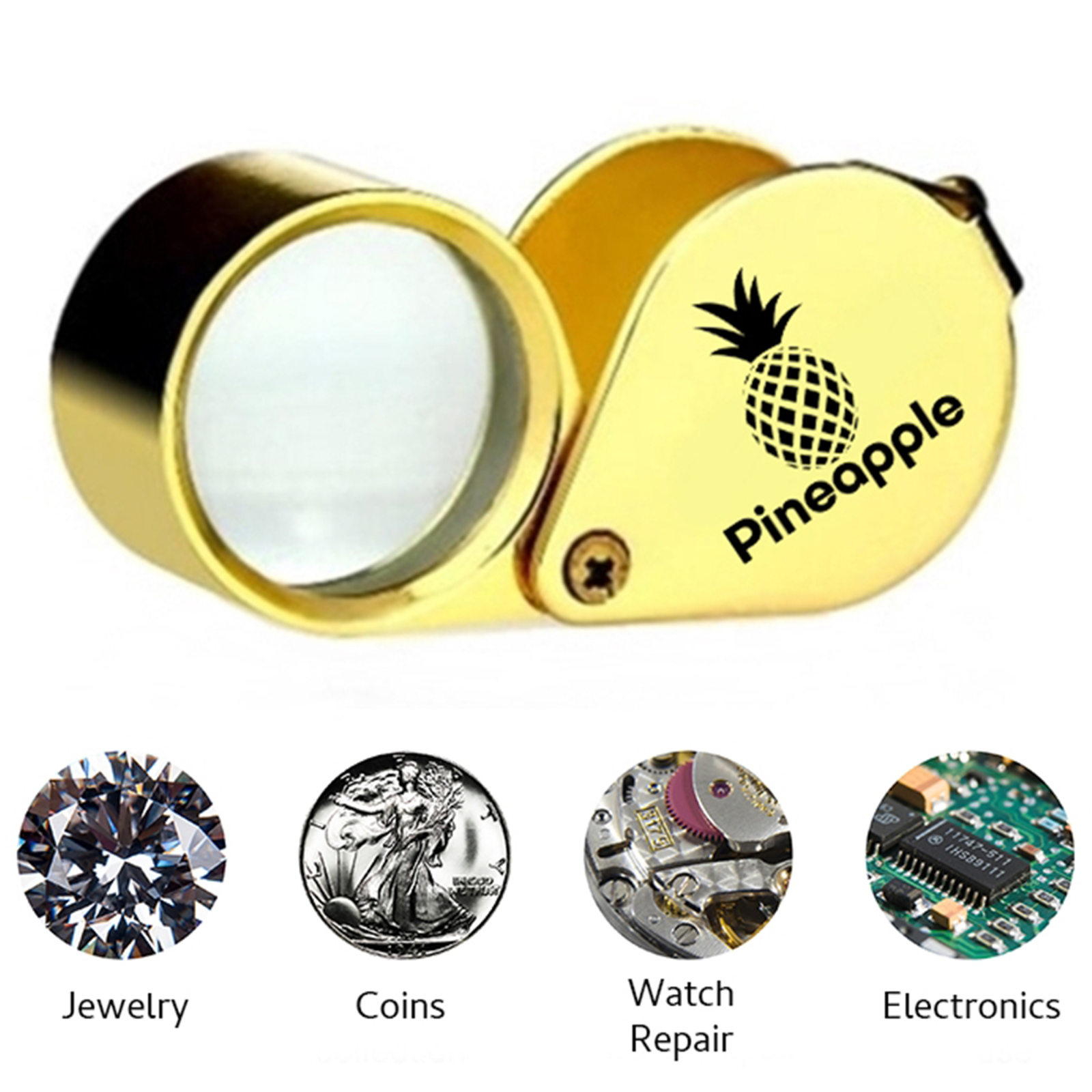 30X Jewelers Loupe Magnifying Loop Magnifier Coin Jewelry Eye Glass Pocket Lens