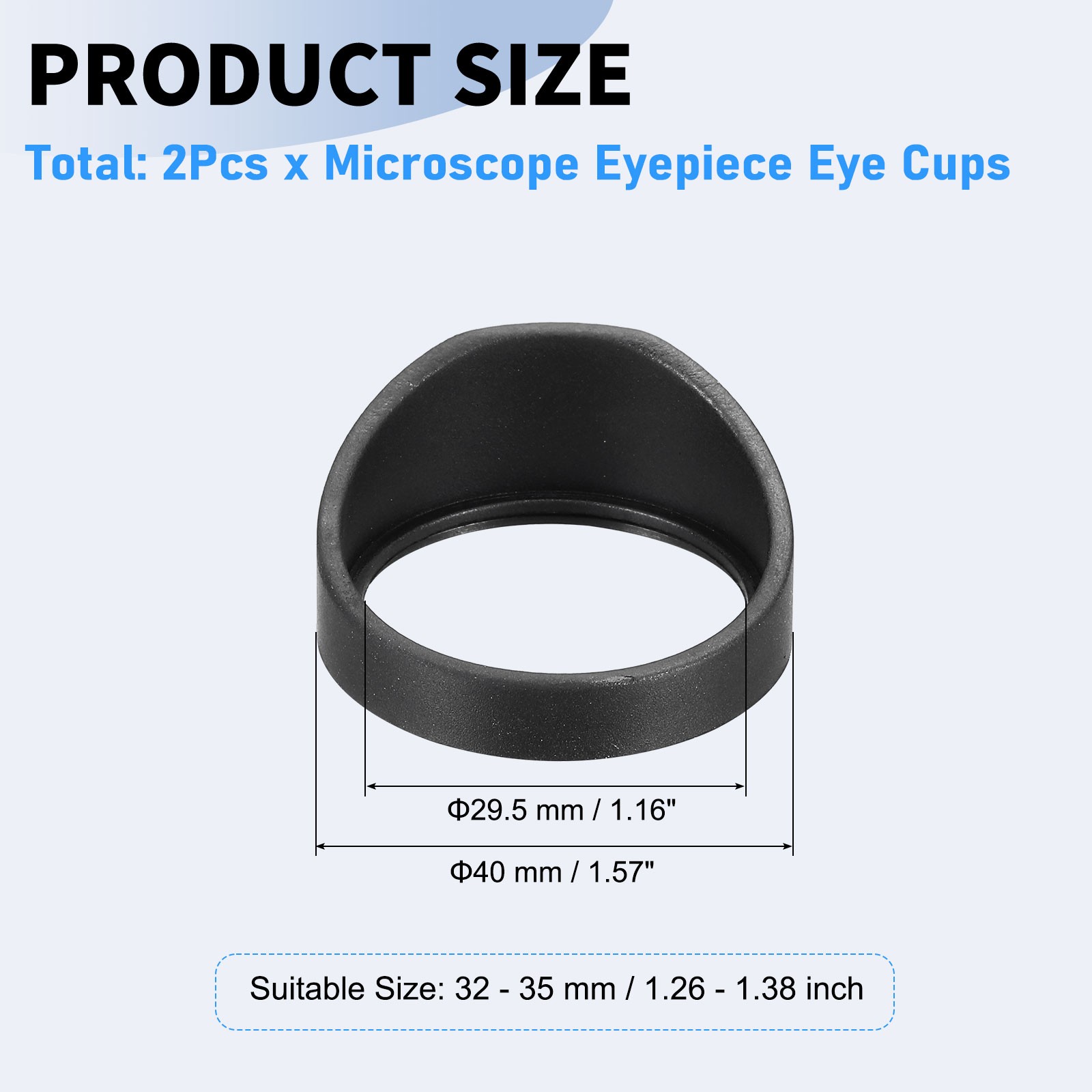 2pcs Black Rubber Microscope Eyepiece Cover 32-35mm