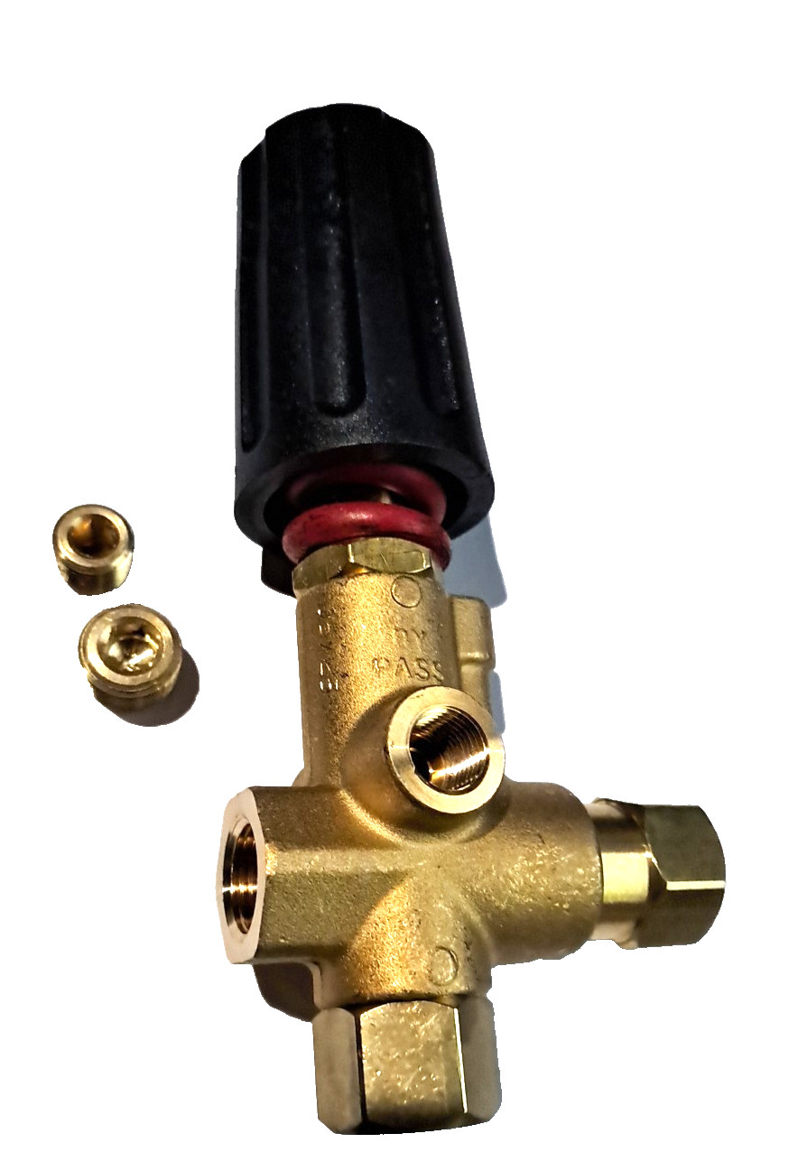 JE Adams 7300 Balanced Brass Unloader - 3/8 Inch, 3000 PSI, 8 GPM, Red Spring