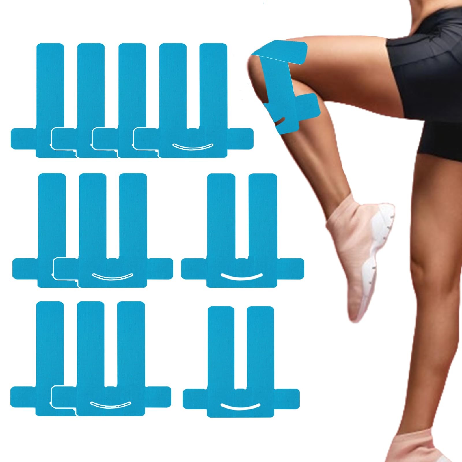 10 cintas kinesiológicas precortadas para aliviar el dolor de rodillas