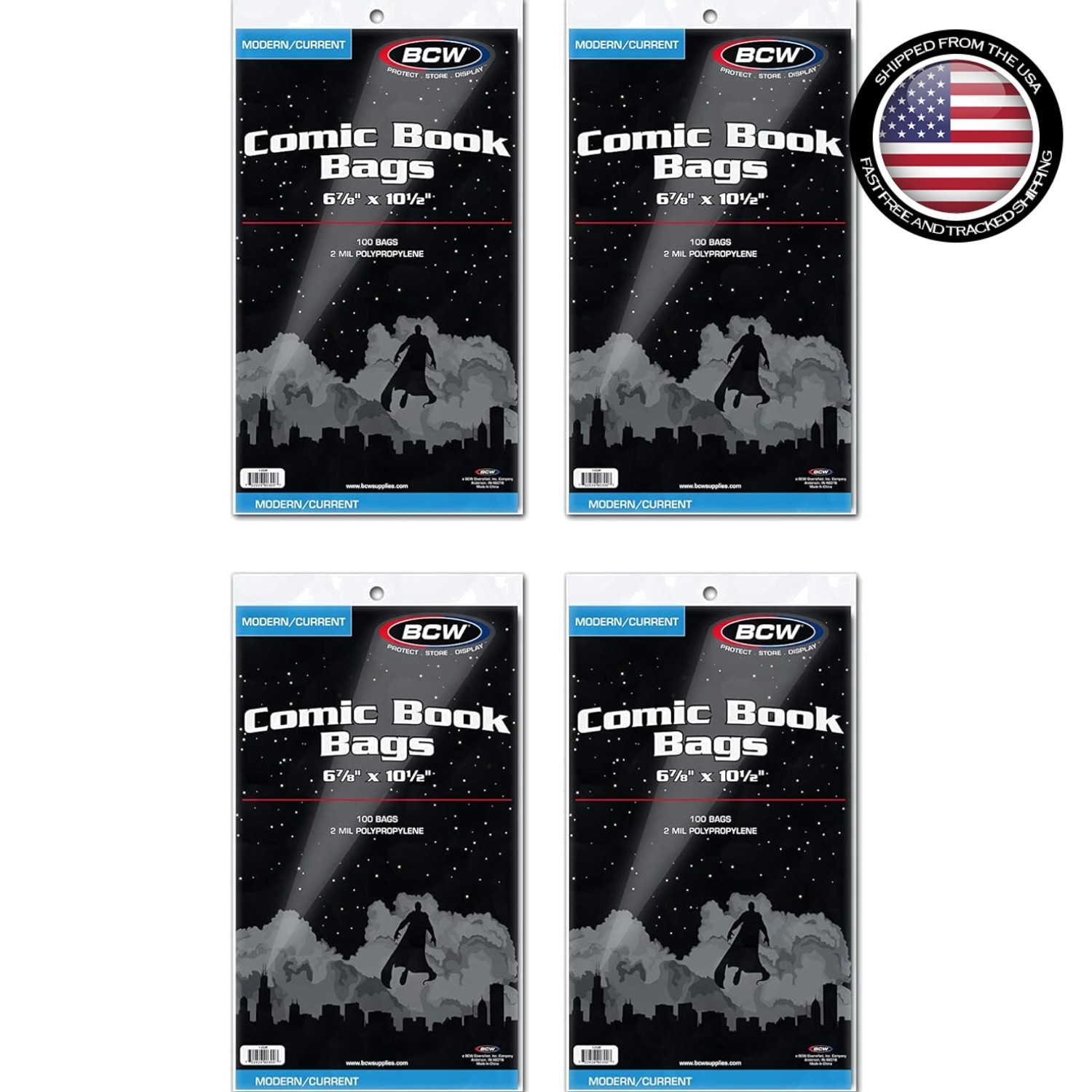 Essential 400 Pack Comic Book Bags - Archival Quality for Modern Collections
