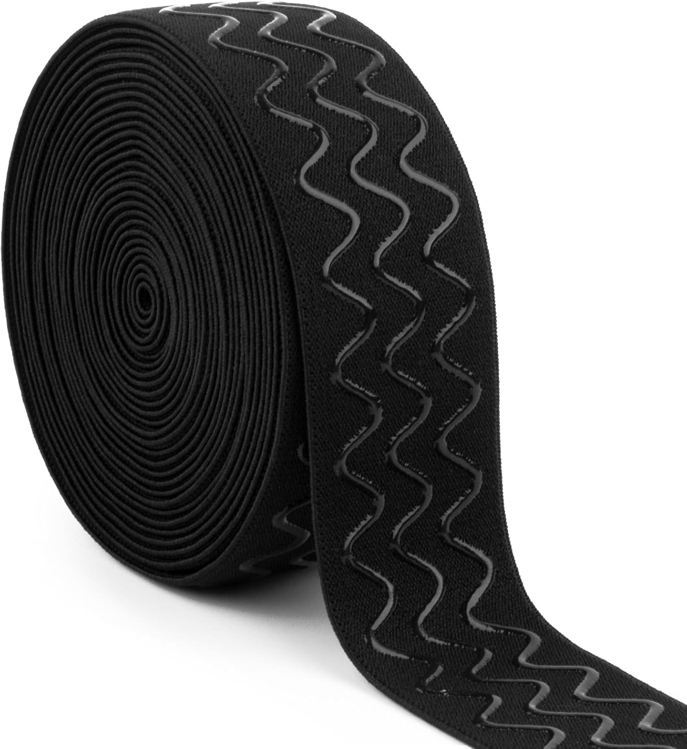 Difenni Silicone Gripper Elastic Band Non-Slip Black 1.5Inch